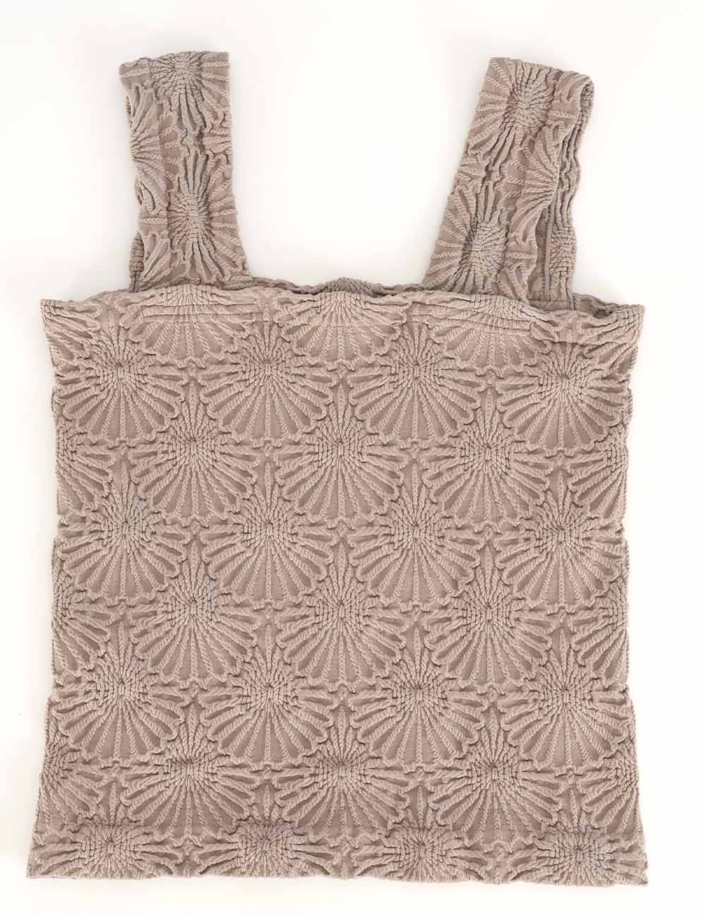 Ladies Floral Pattern Square Neck Crop Tank Top