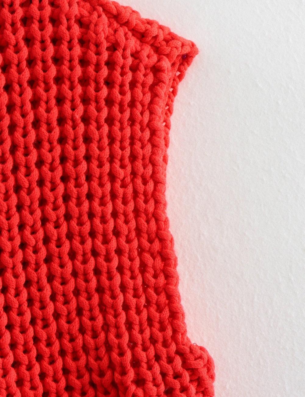 Ladies Chunky Open Knit Sweater Vest