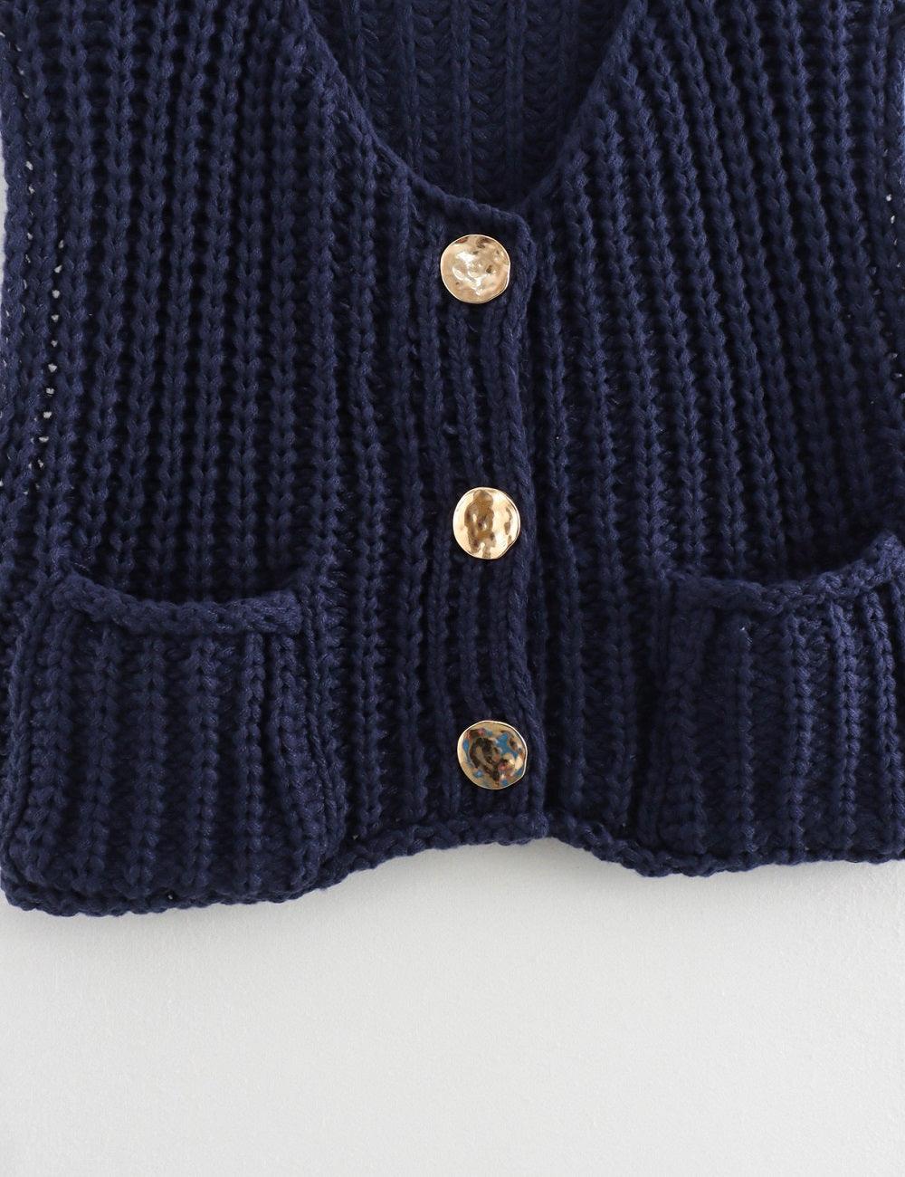 Ladies Chunky Open Knit Sweater Vest