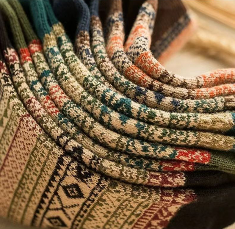 Unisex Vintage Bohemia Totem Knit Socks SKASC4179
