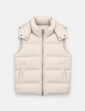 Ladies Stand Collar Hooded Quilted Puffer Vest