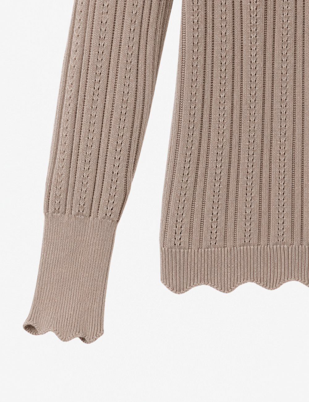 Ladies Ribbed Scoop Neck Long Sleeve Top