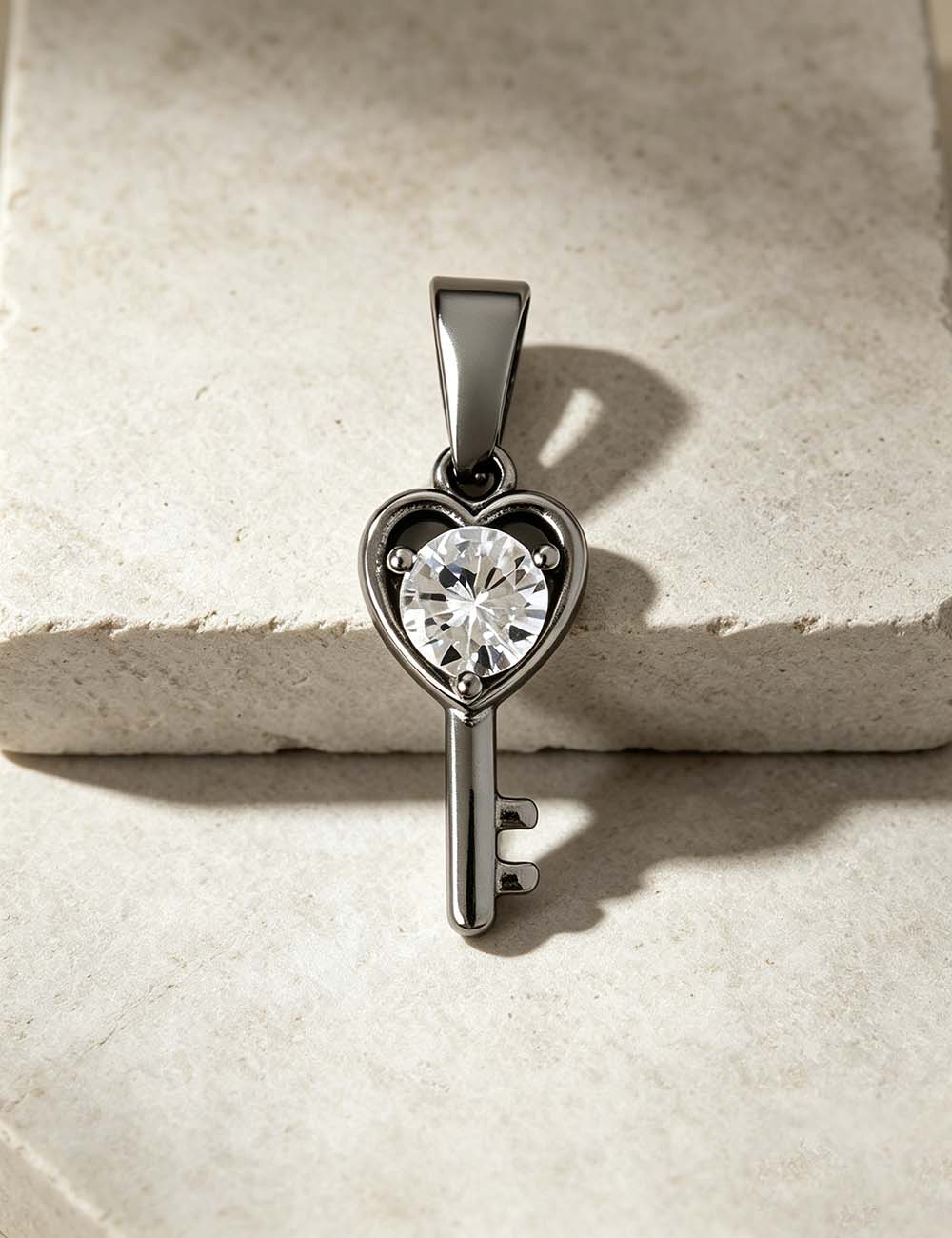 Ladies Sweet Romantic CZ Heart Star Charm Pendant