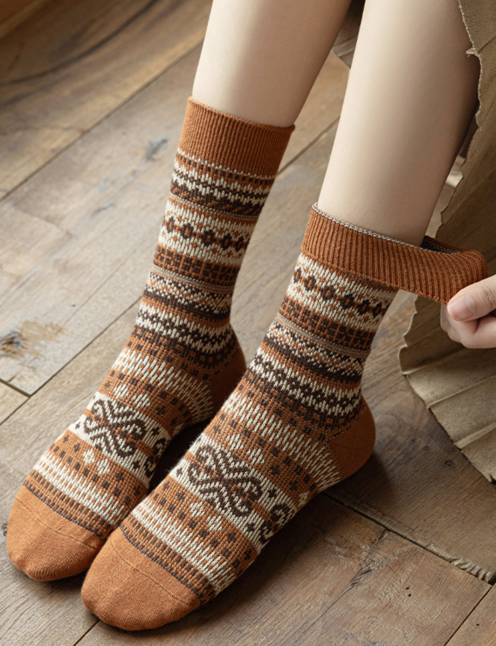 Ladies Vintage Bohemia Totem Knit Socks SKASC4177