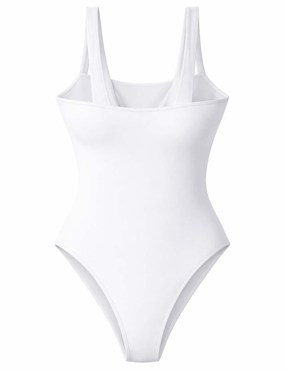 Ladies Color Block Square Neck One Piece Swimsuit