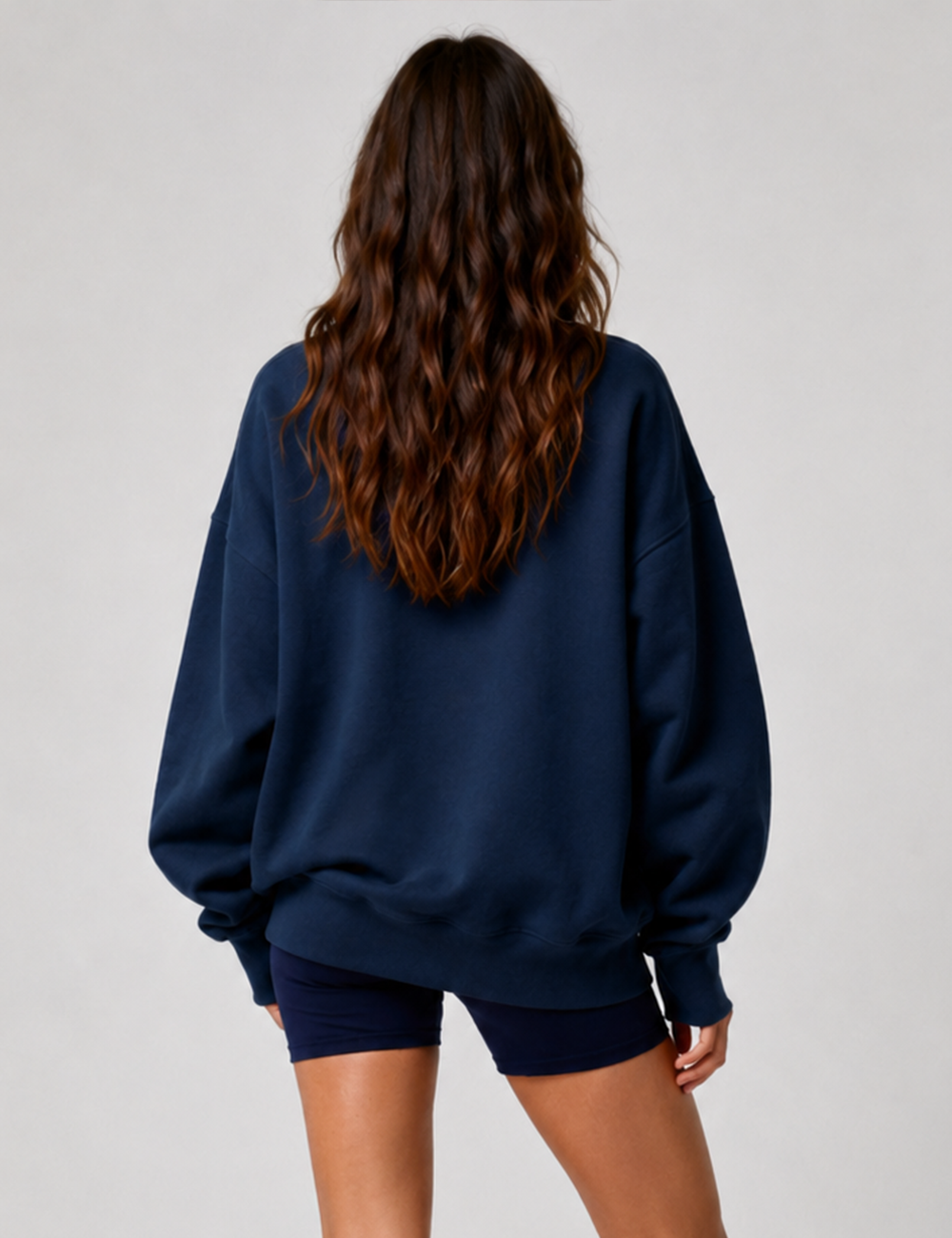 Ladies Casual Mock Neck Long Sleeves Pocket Pullover Sweatshirt