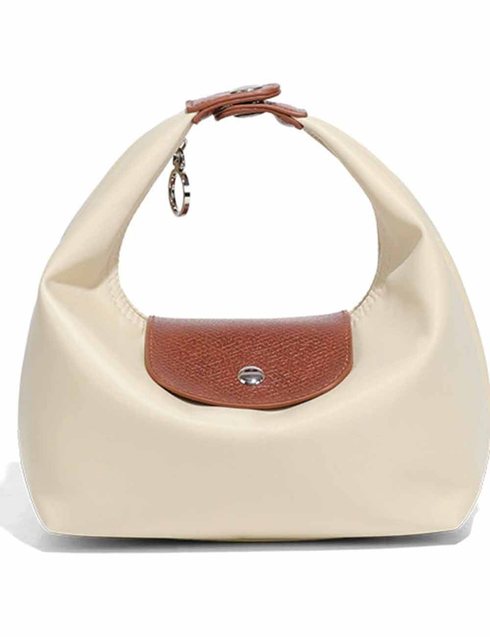 Ladies Nylon Color Block Hobo Mini Handbag Shoulder Bag