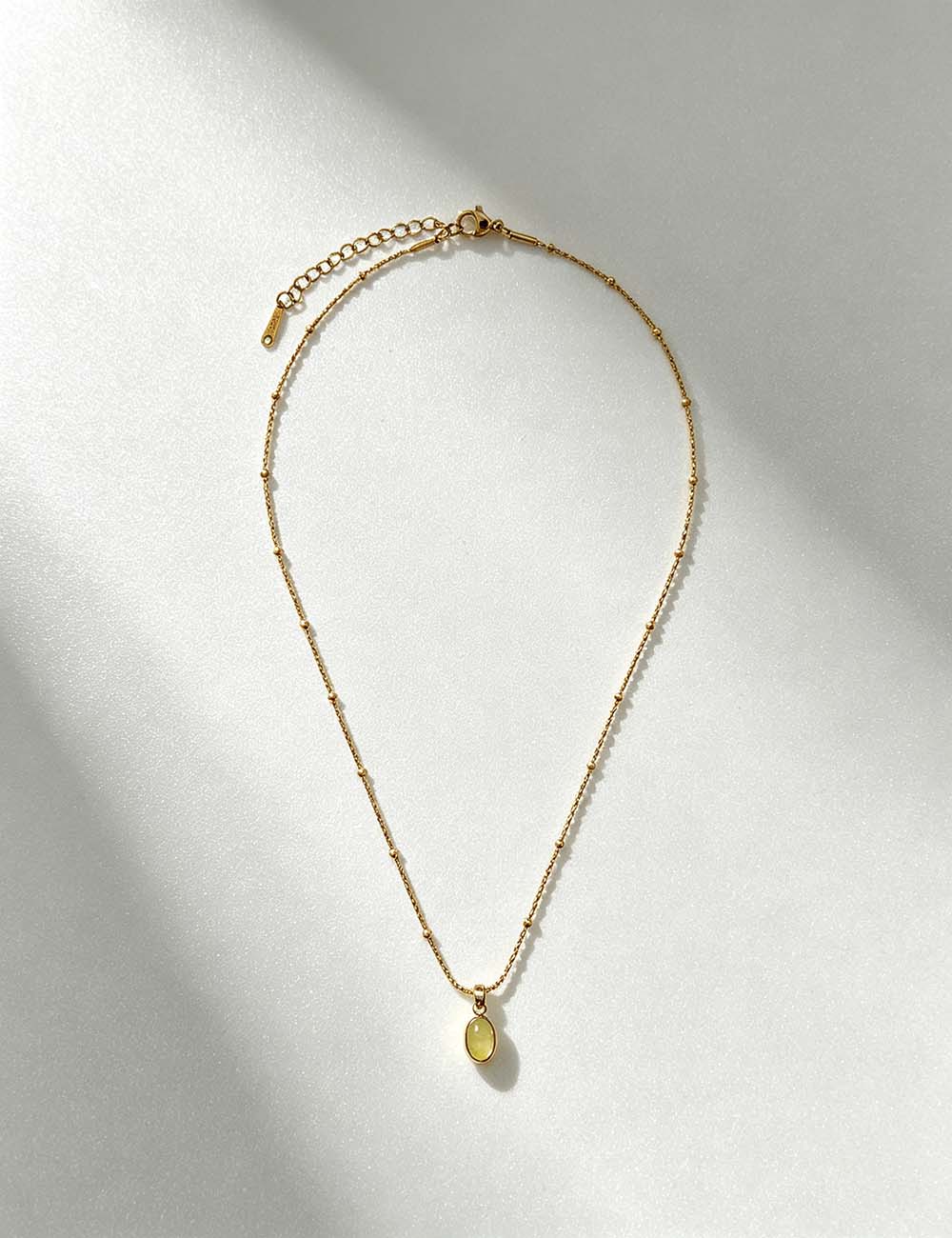 Ladies Minimalist Birthstone Pendant Beaded Necklace
