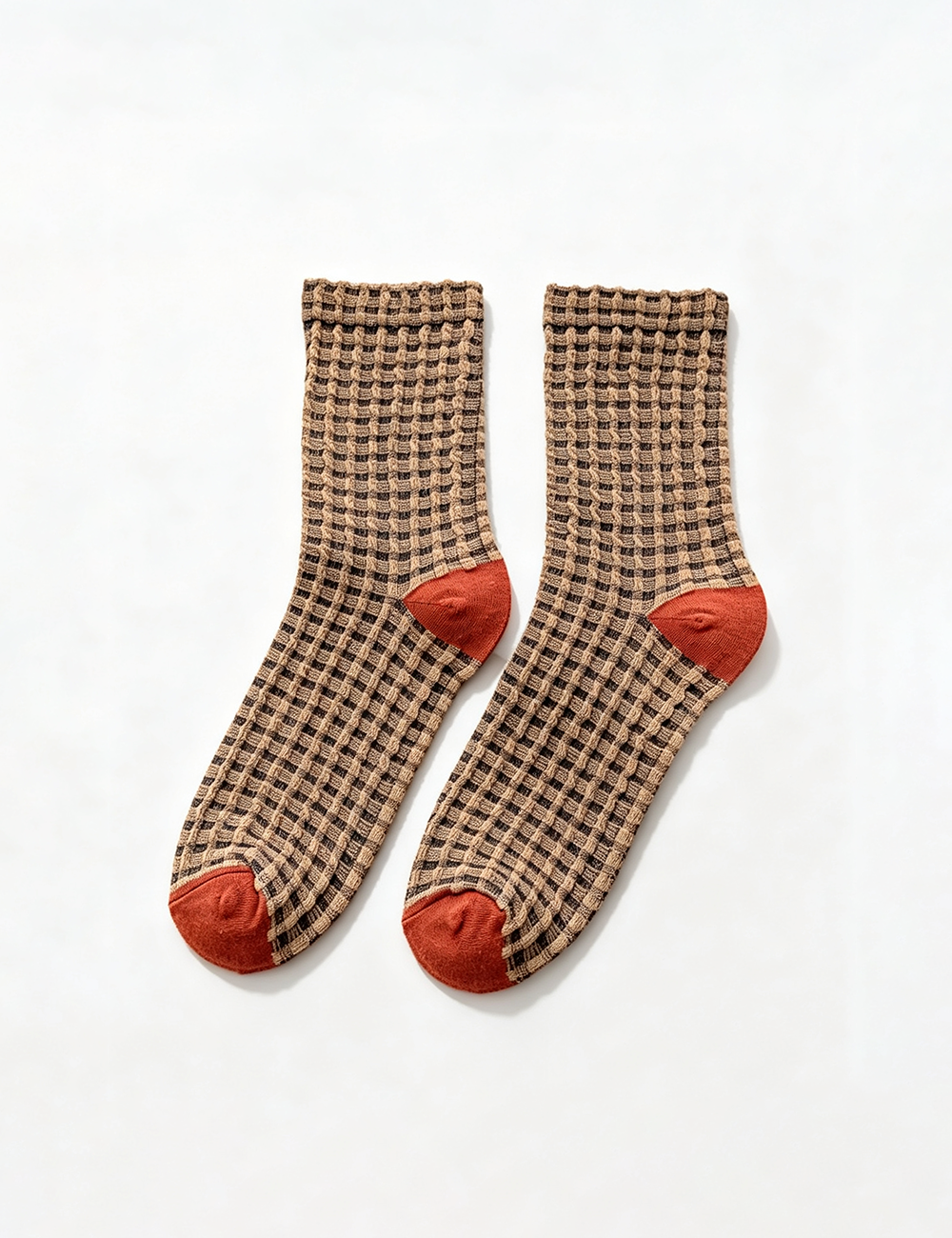 Ladies Retro Casual Checkerboard Crew Socks