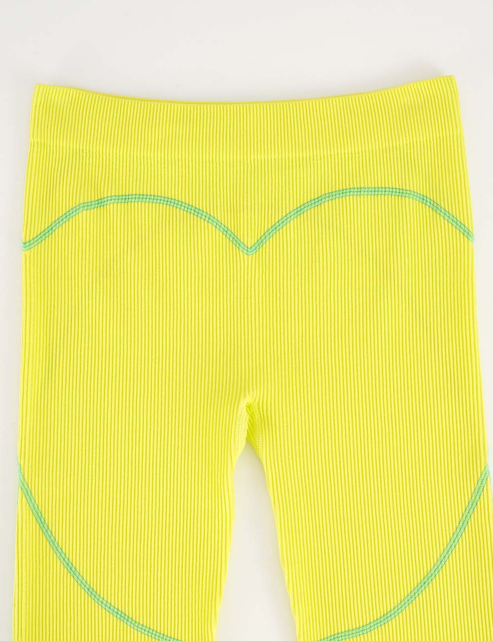 Ladies Ribbed Color Block Elastic Waist Yoga Pants