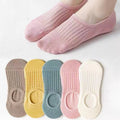 Ladies Solid Color Knit Boat Sock SKAS50027