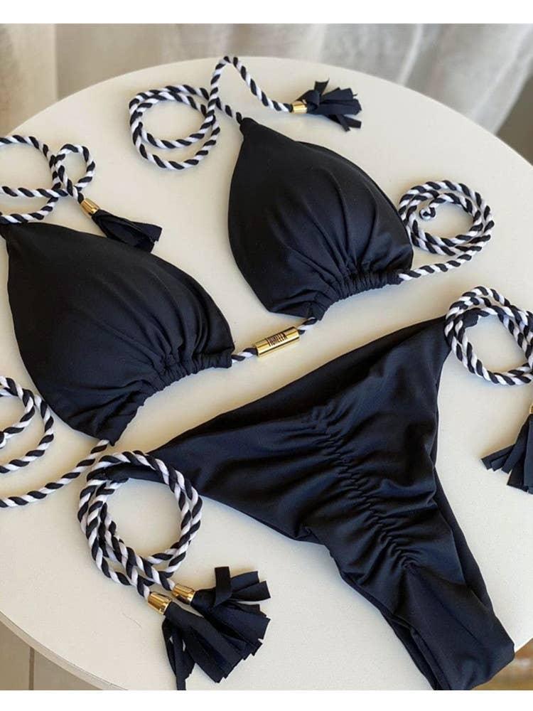 2-Piece Color Block Bikini Set Swimsuit 8BK3WST42