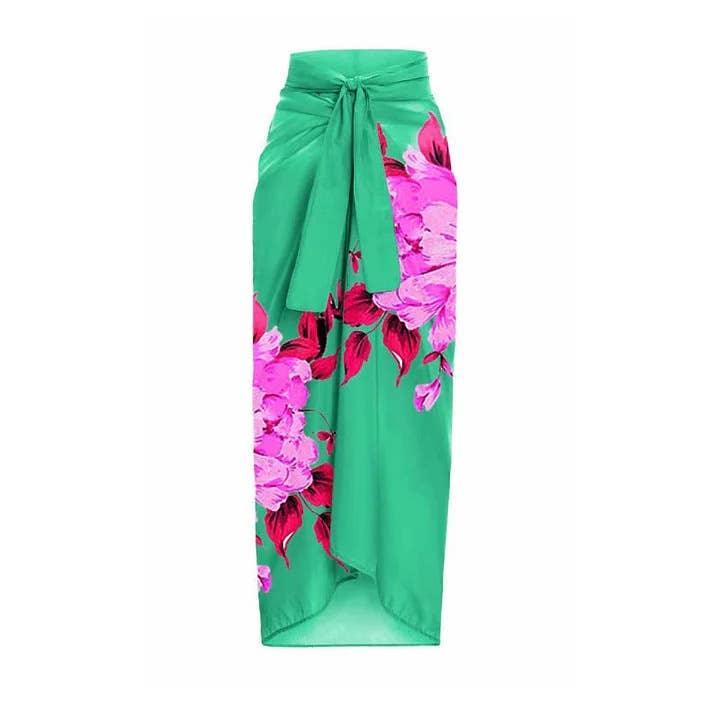 2 Piece Floral Print One Piece Swimwear with Cover Up Y20