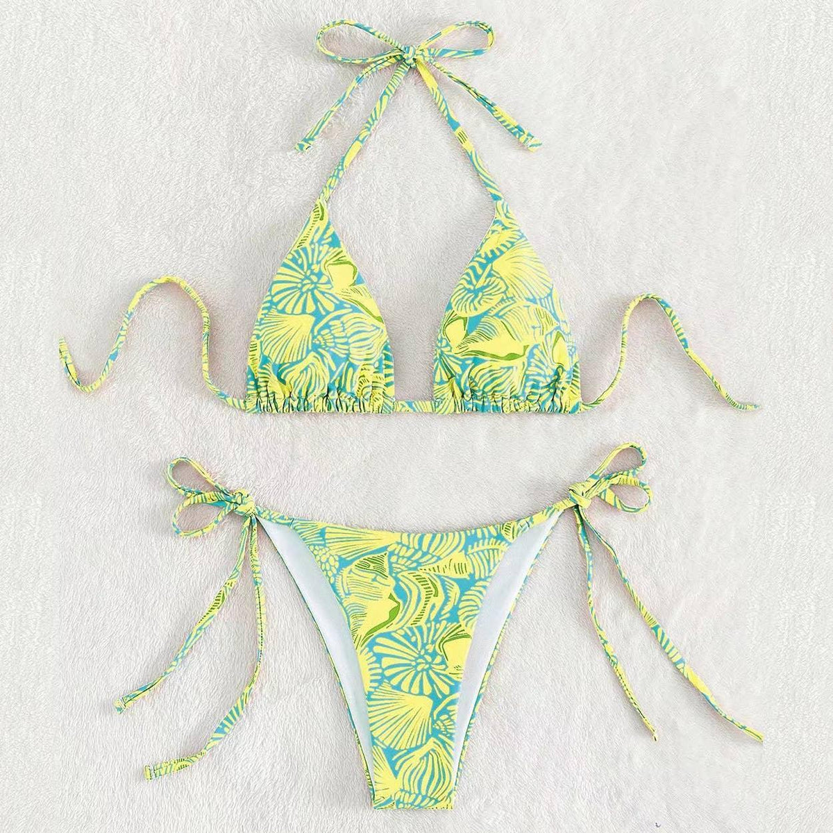 2 Piece Flower Print Bikini Swimsuit 2682