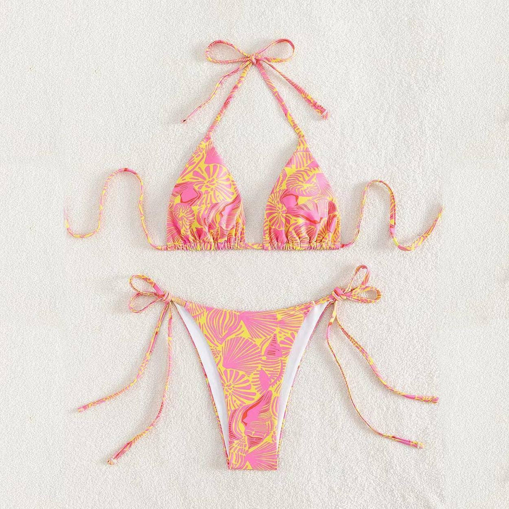 2 Piece Flower Print Bikini Swimsuit 2682