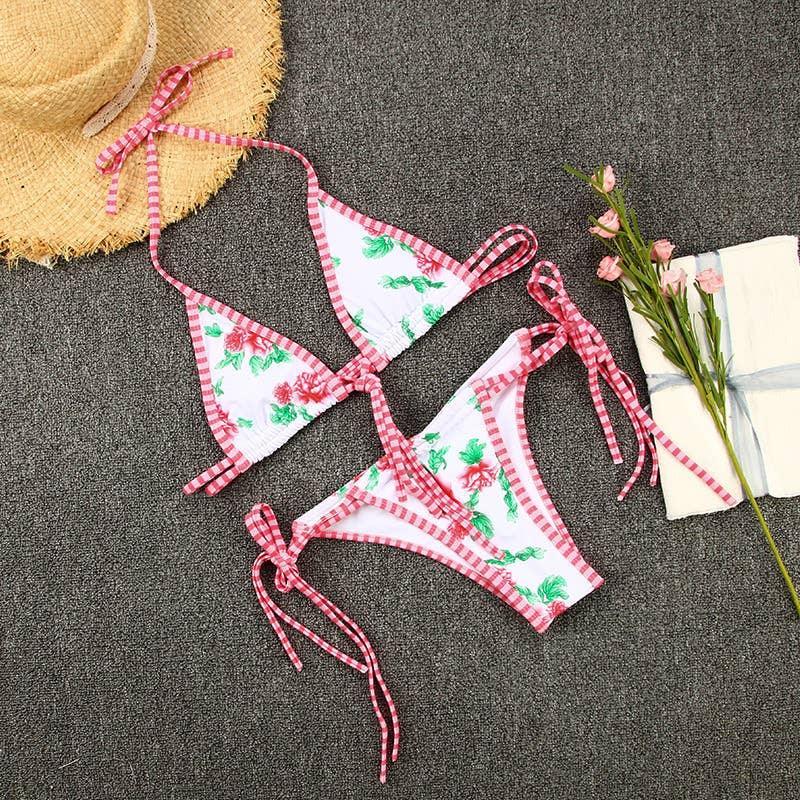 2 Piece Flower Print Bikini Swimsuit Set MK20013