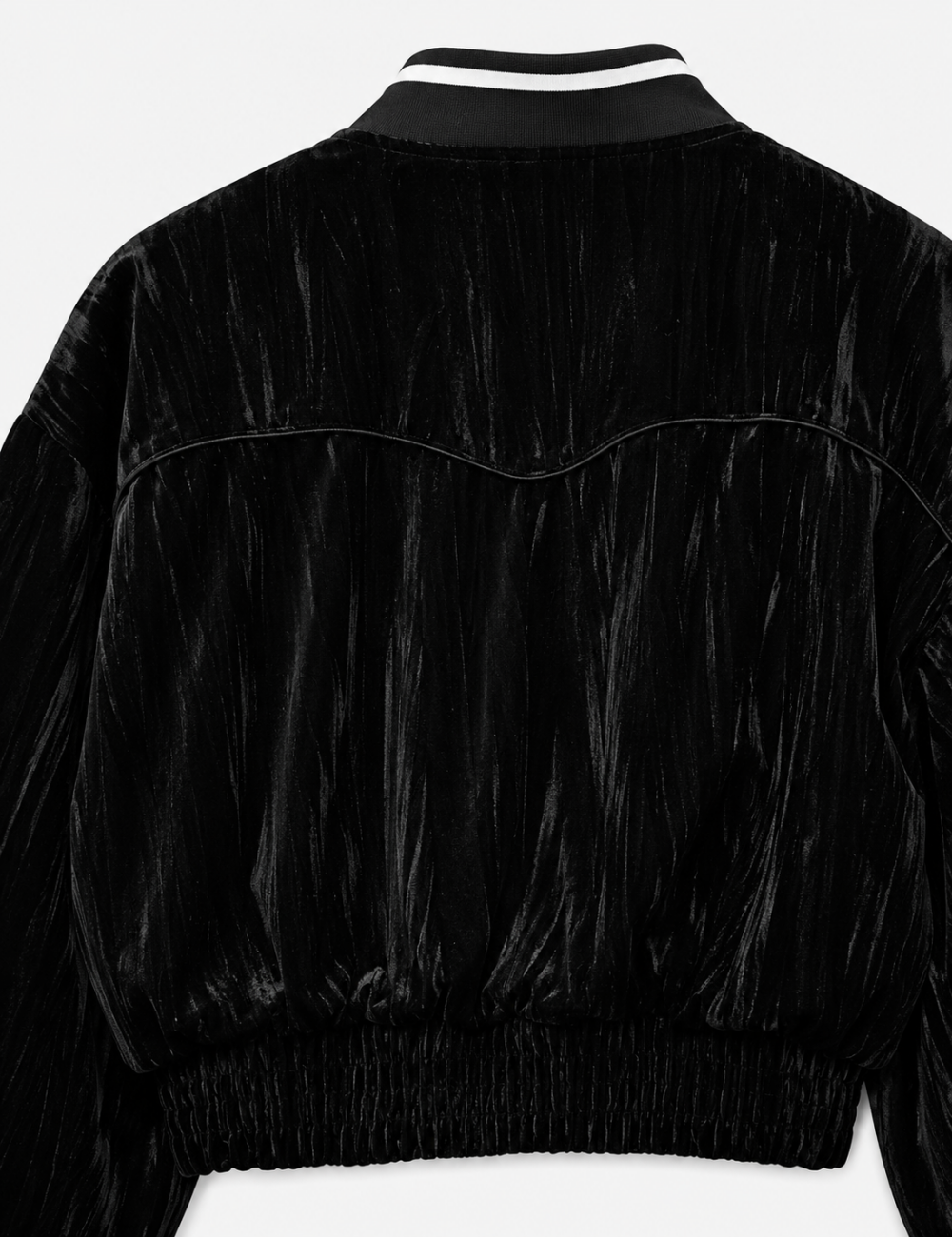 Ladies Black Stand Collar Velvet Jacket