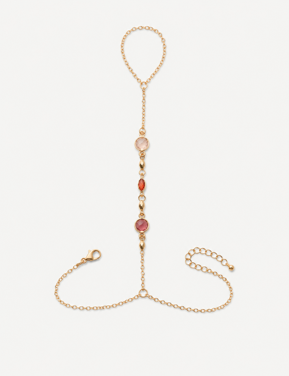 Ladies Minimalist Simple Style Thin Chain Hand Chain With Finger Ring