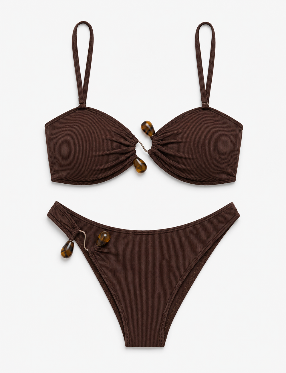 Ladies Z-Clip with Natural Stone-Inspired Bikini Set