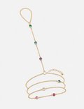 Ladies Minimalist Simple Style Thin Chain Hand Chain With Finger Ring