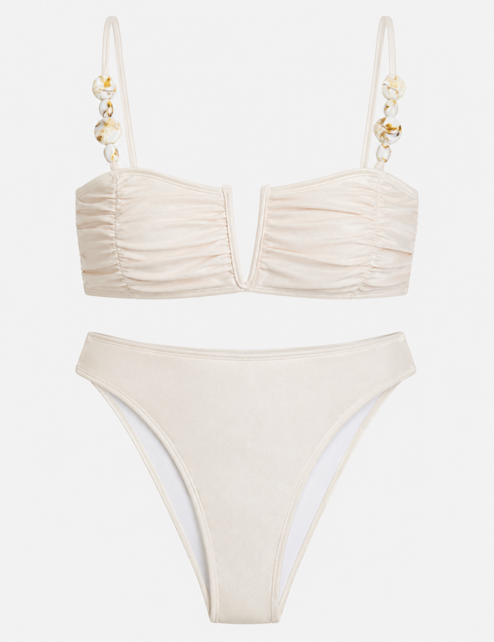 Ladies Shell Accent V-Notch Balconette 2 Piece Bikini Set