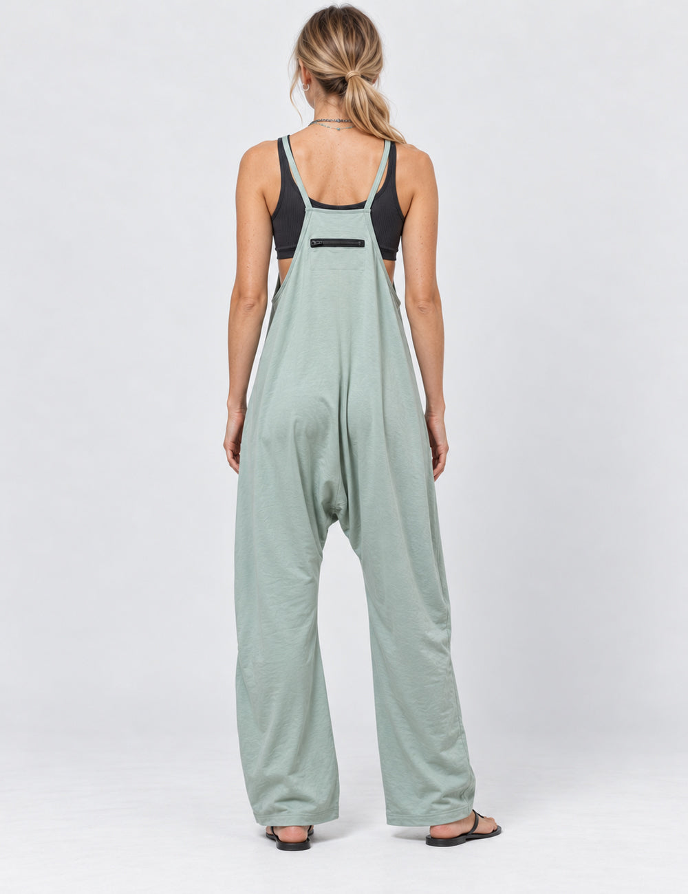 Ladies Casual V-Neck Spaghetti Strap Jumpsuit