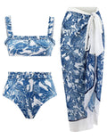 Dragonfly Print Bikini Set with Cover SKSW40123