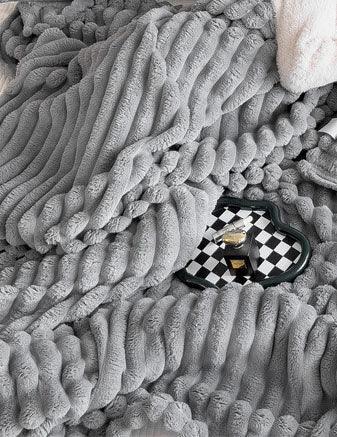 Home Decor Faux Fur Soft Solid Color Blanket SKABL4089