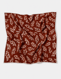 Ladies Bandana Bellflower Print Square Neck Scarf