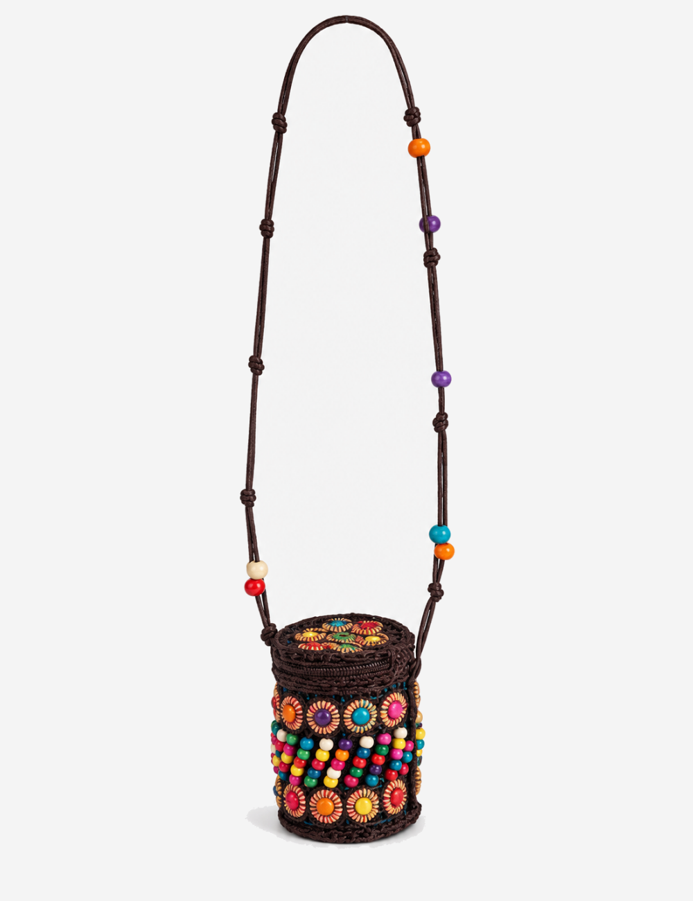 Ladies Boho Vacation Coconut Shell Beaded Shoulder Bag