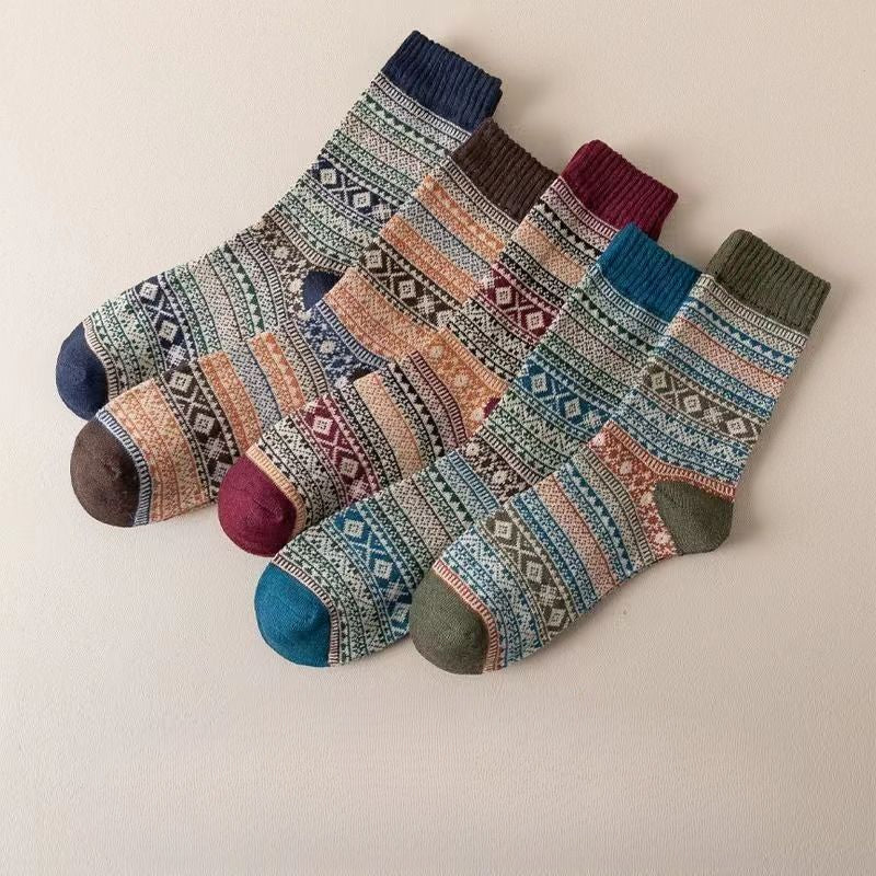 Unisex Vintage Bohemia Totem Knit Socks SKASC4179
