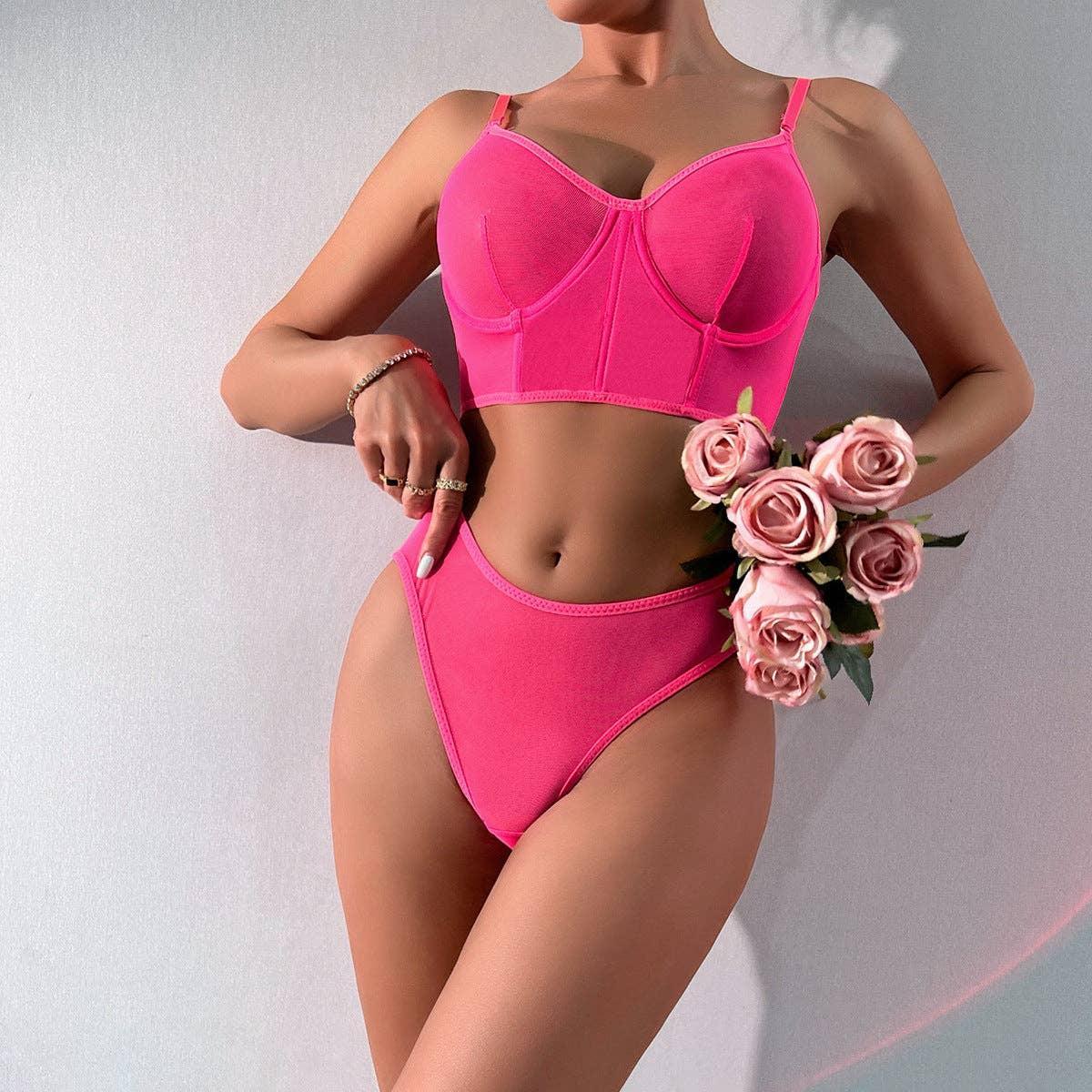 2PCS See Through Sexy Lingerie Set