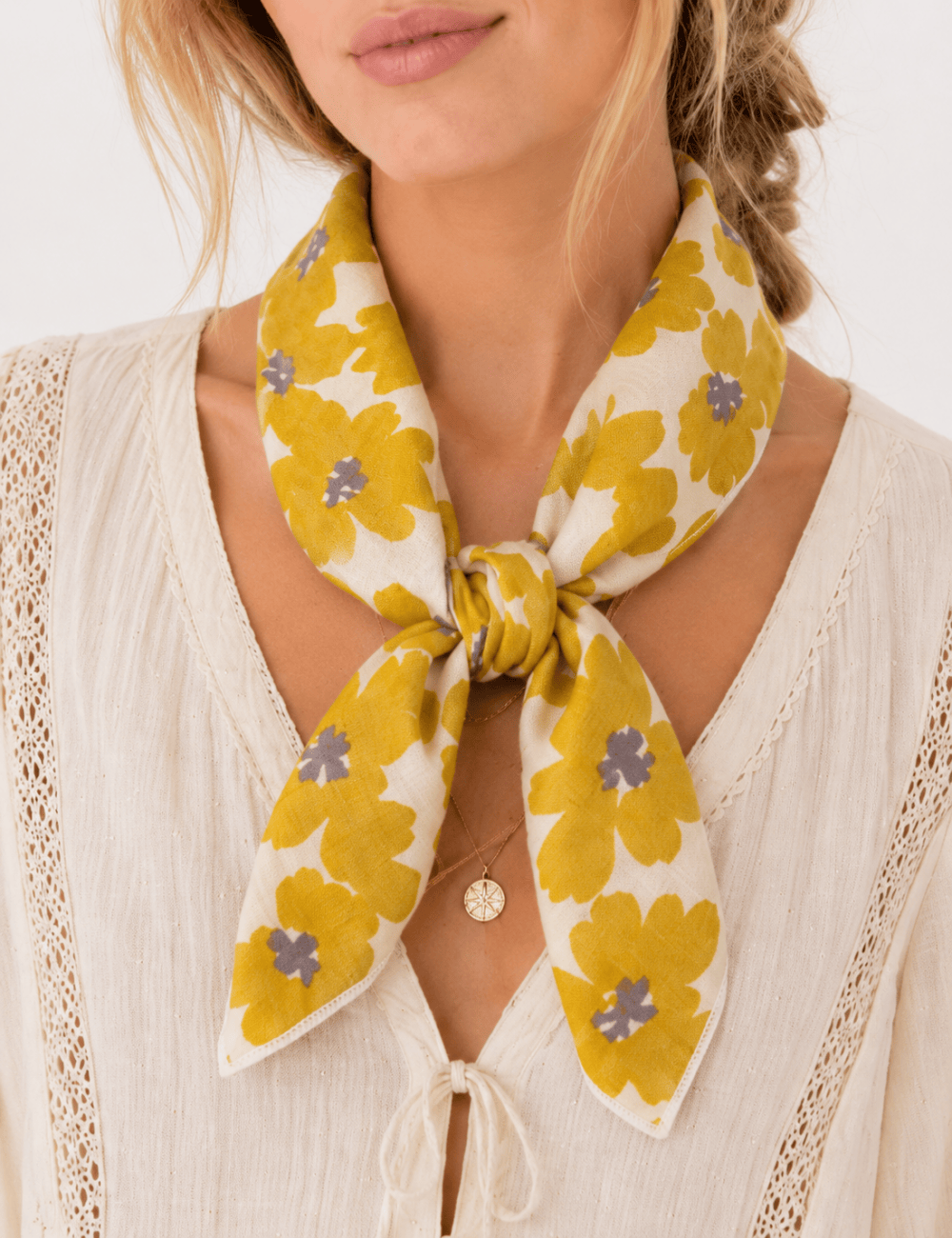 Ladies Casual Doodle Print Bandana Scarf