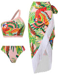 Ladies Print Tassels One Shulder Bikini Set SKSW40118