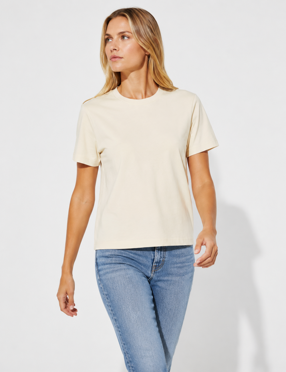Ladies Casual Solid Round Neck Short Sleeves Basic T-Shirt
