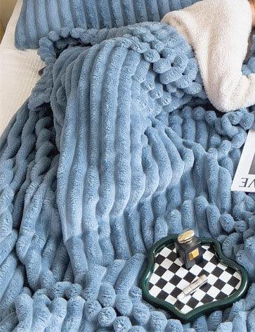 Home Decor Faux Fur Soft Solid Color Blanket SKABL4089