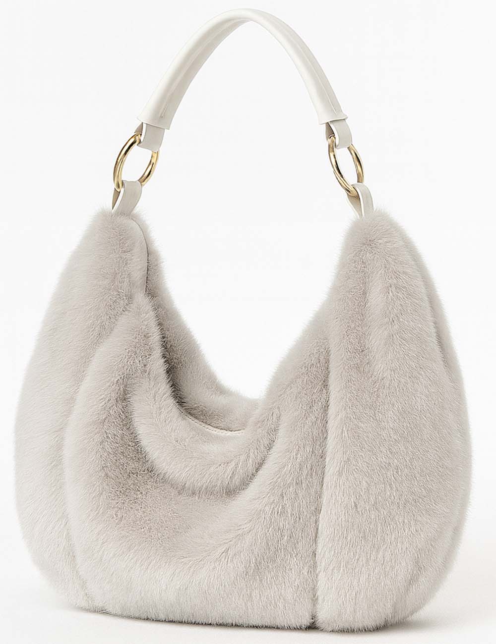 Ladies Faux Mink Fur Handbag Shoulder Tote Bag