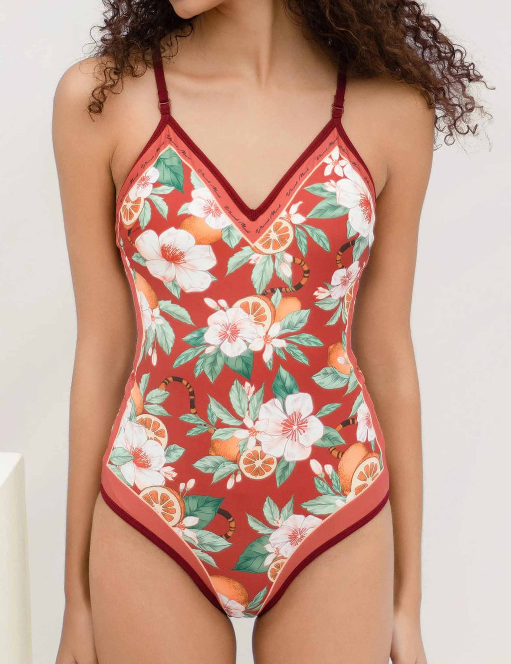Floral AB Side Reversible One Piece Swimwear SKSW40089T