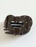 Ladies Heart Hollow Dots Print Claw Hair Clip