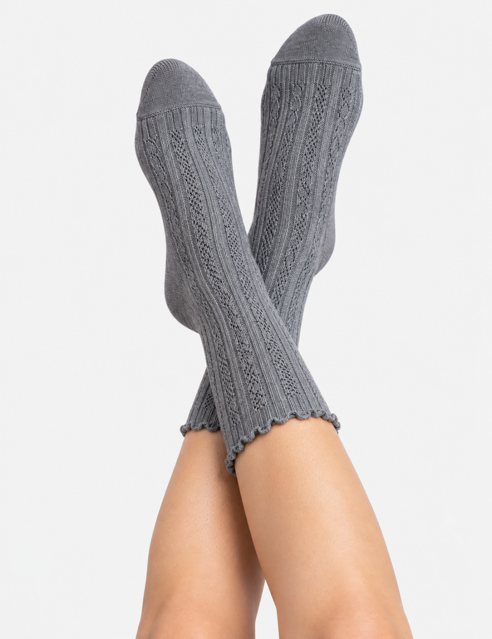 Ladies Vintage Hollow Knit Knee High Socks