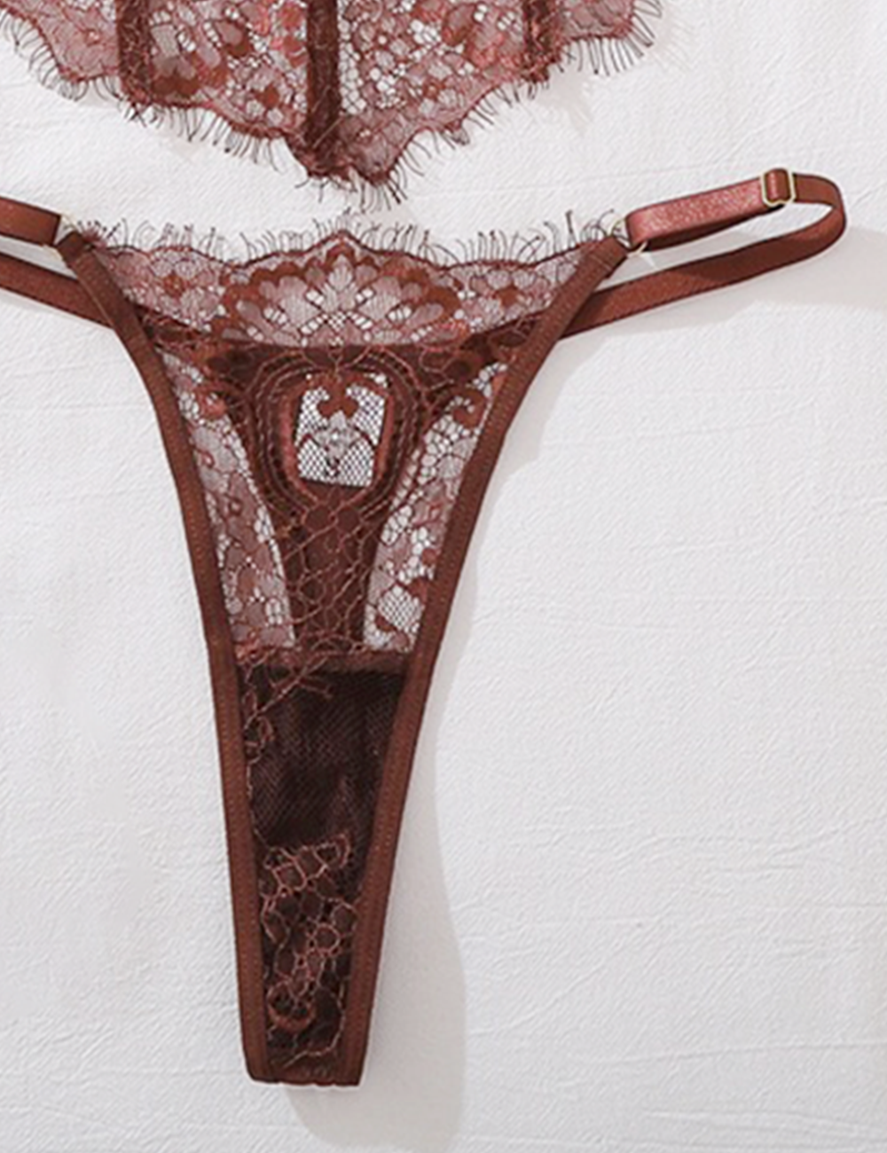 Ladies Floral Embroidered Corset & Thong 2PCS Lingerie Set