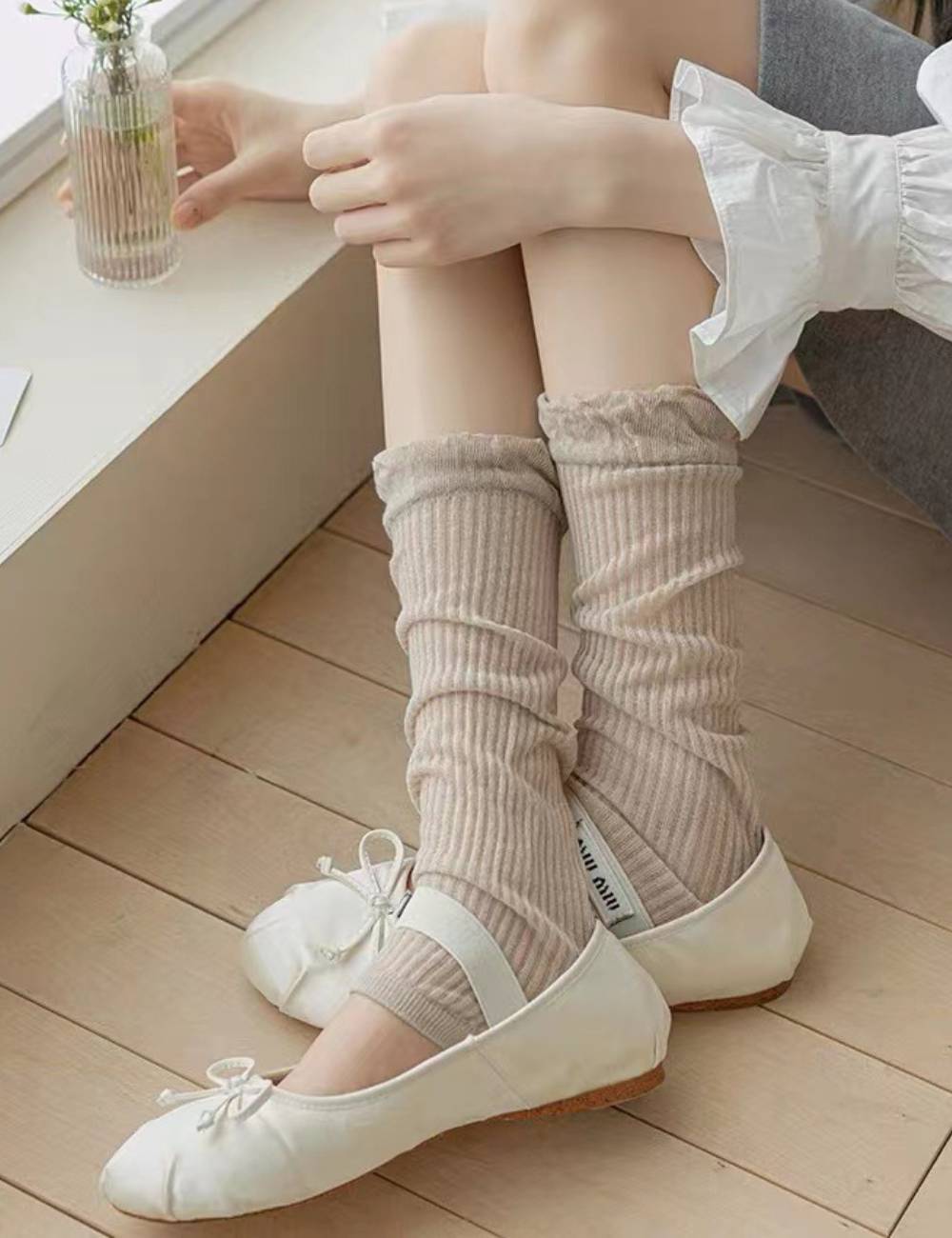 Ladies Lace Hollow Out Knit Socks SKAS50020