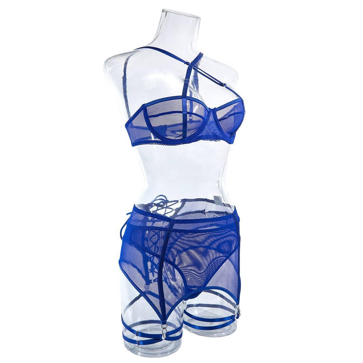 3PCS Bandage Sexy Lingerie Set with Garter Belt