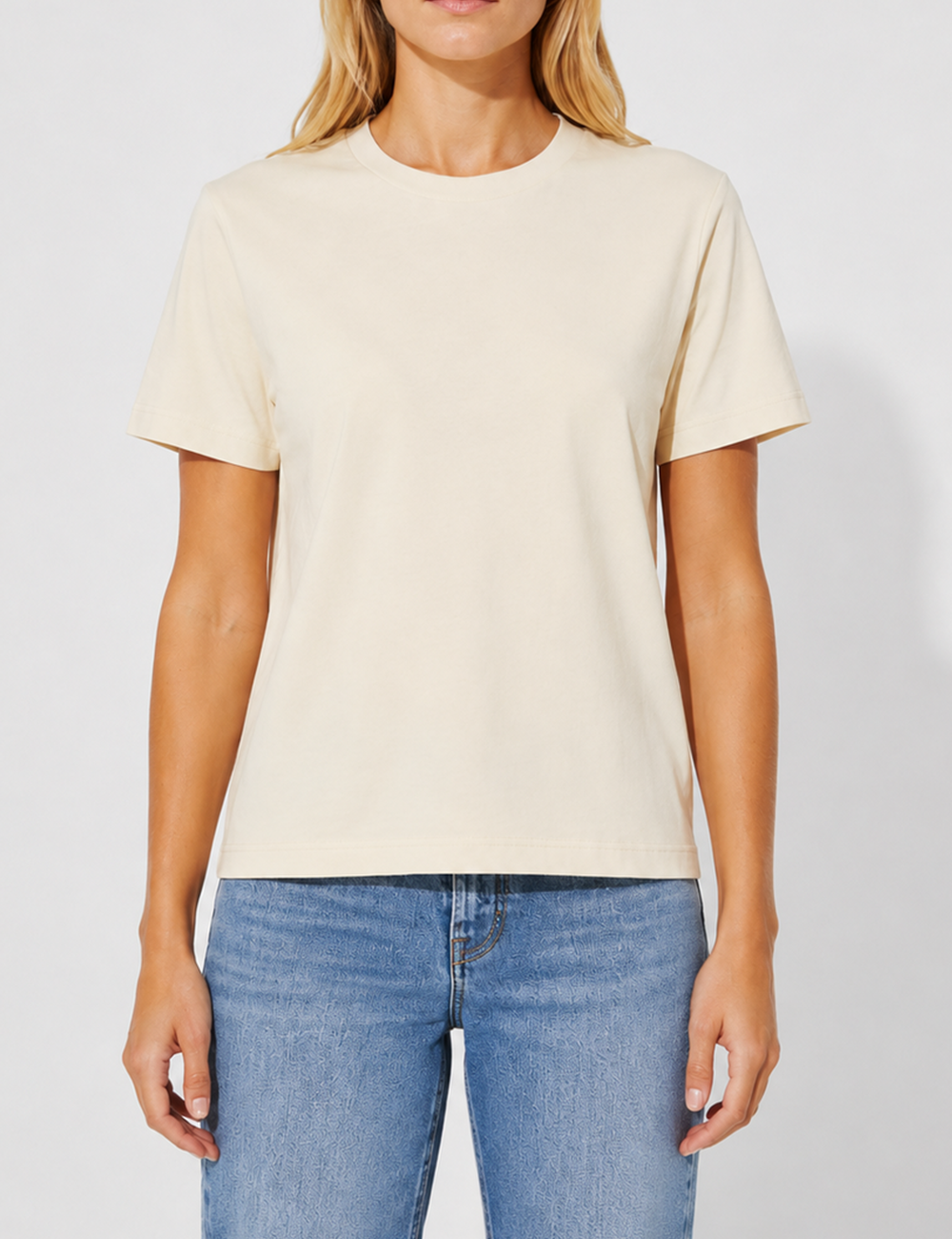 Ladies Casual Solid Round Neck Short Sleeves Basic T-Shirt