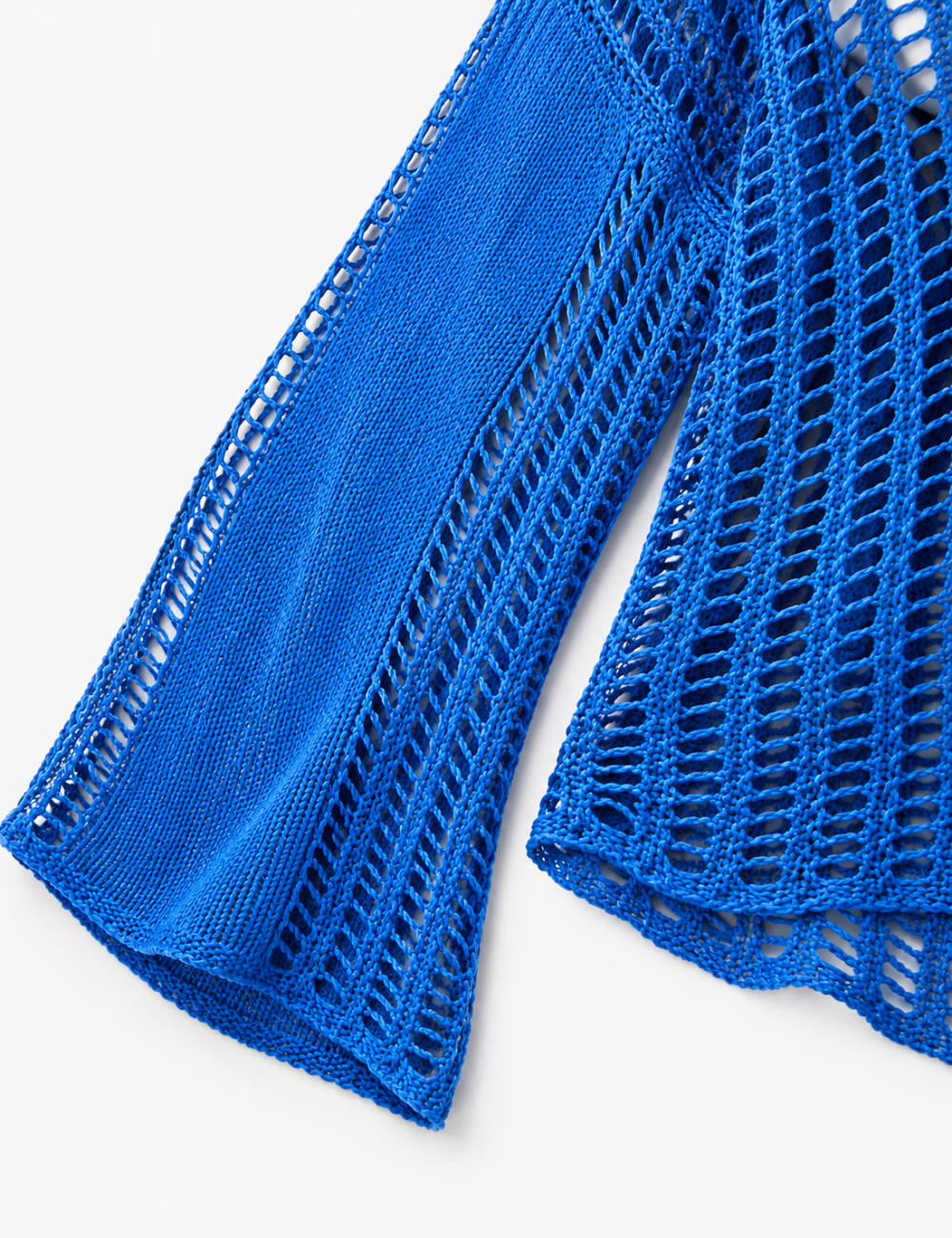 Ladies Long Sleeve Knit Mesh Hollow Out Cropped Cover Up