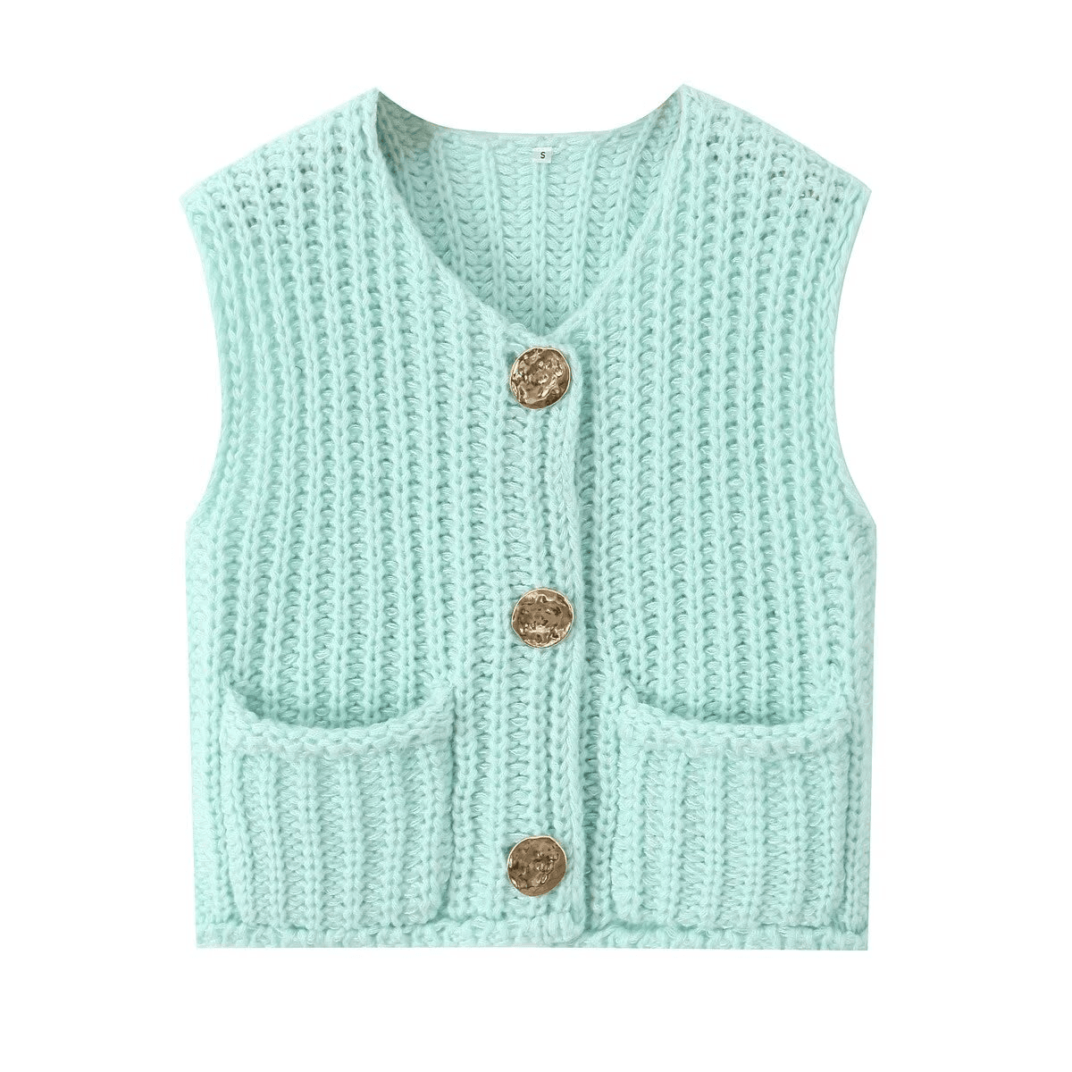 Ladies Chunky Open Knit Sweater Vest
