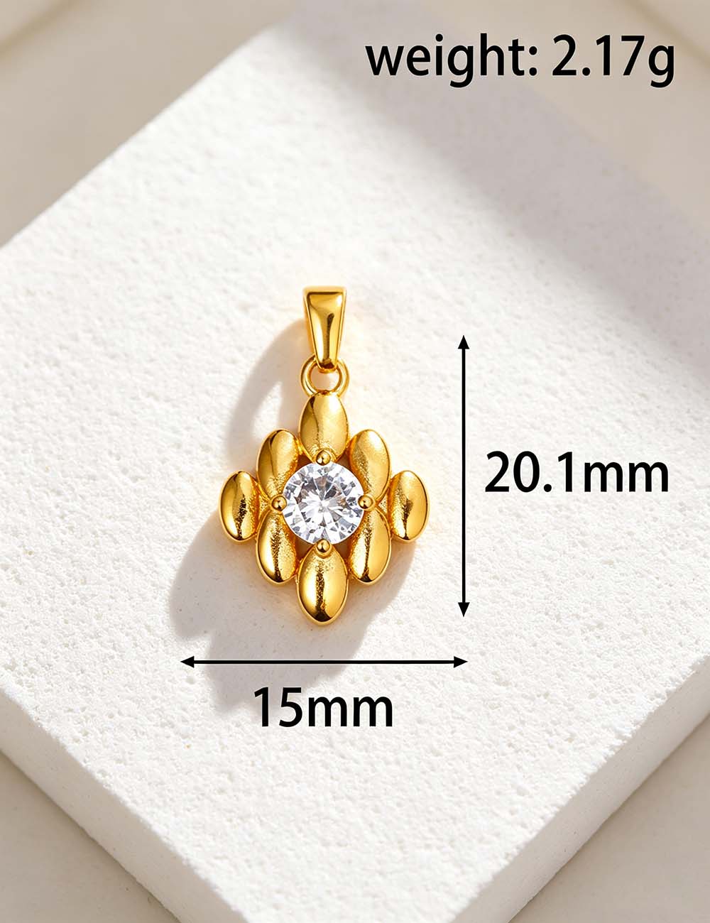 Ladies Cubic Zirconia Floral Star Geometric Pendant Charms