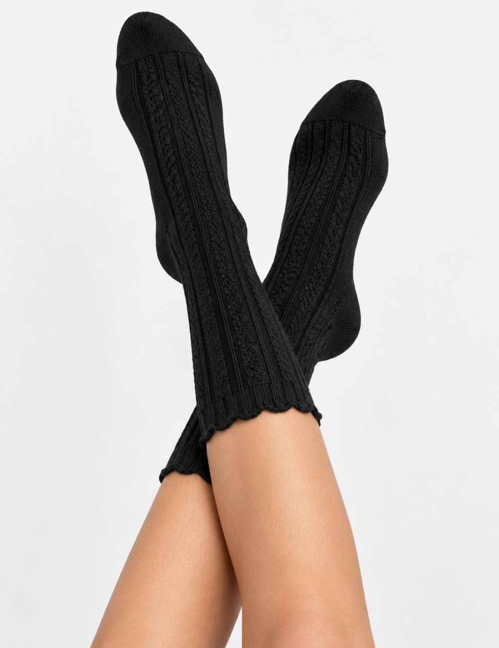 Ladies Vintage Hollow Knit Knee High Socks