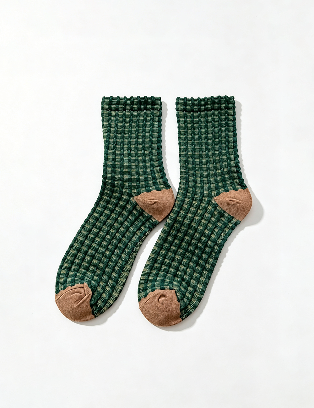 Ladies Retro Casual Checkerboard Crew Socks