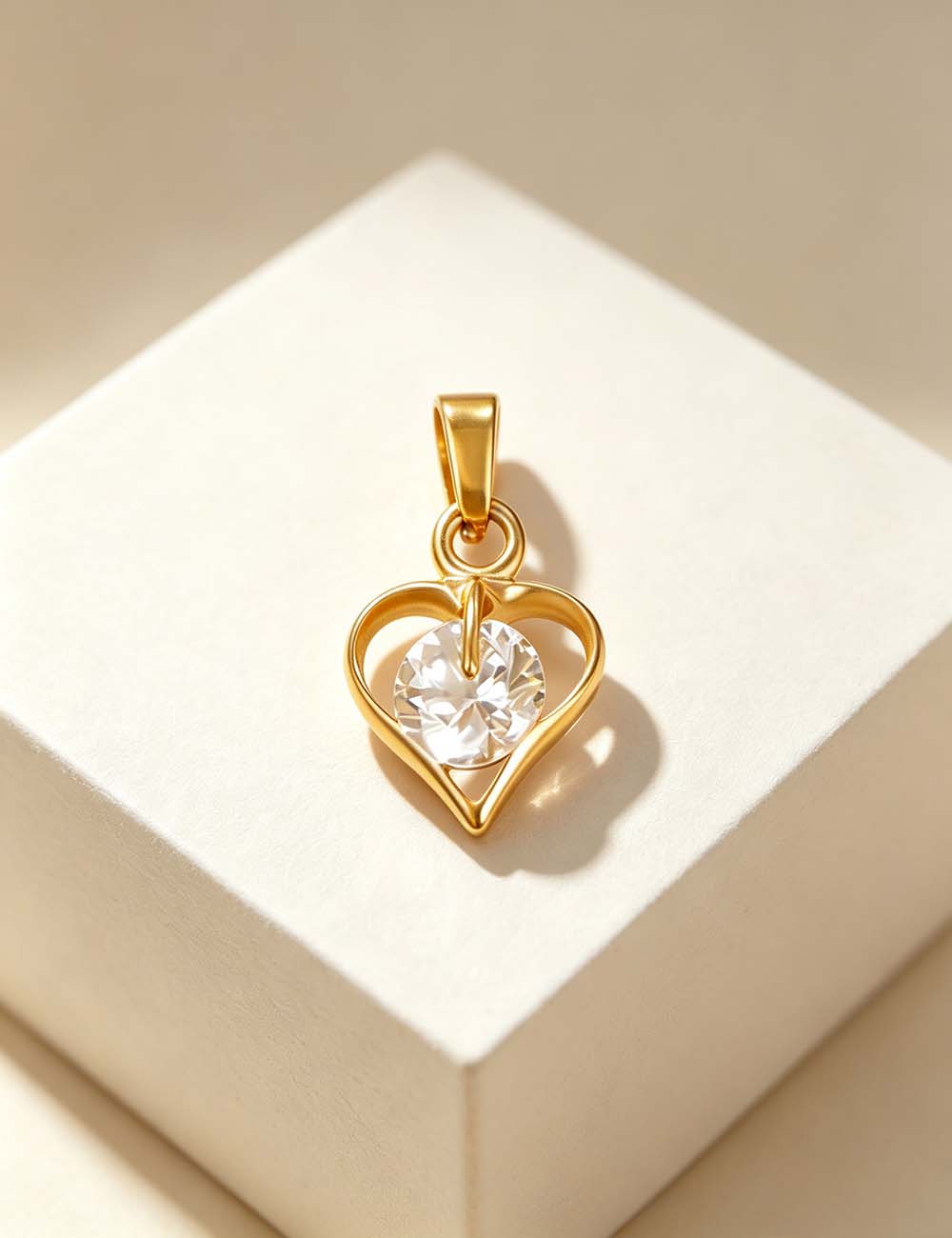 Ladies Gothic Vintage CZ Cross Heart Charm Pendant